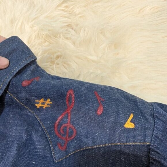 Vintage GWG Denim Pearl Snap Western Shirt - Picture 3 of 13